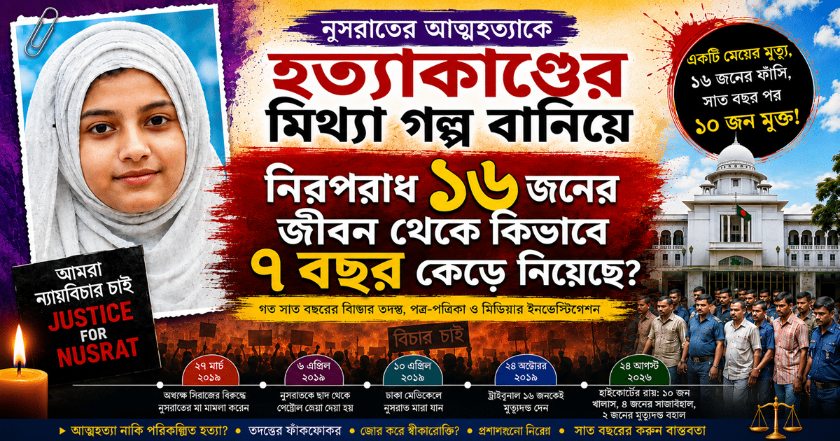 নুসরাতের মৃত্যু: আত্মহত্যা, নাকি হত্যাকাণ্ড?