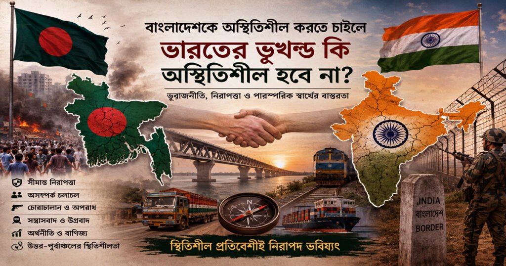 বাংলাদেশকে অস্থিতিশীল করলে ভারতের কি হবে ভূখণ্ড কি অস্থিতিশীল হবে না?