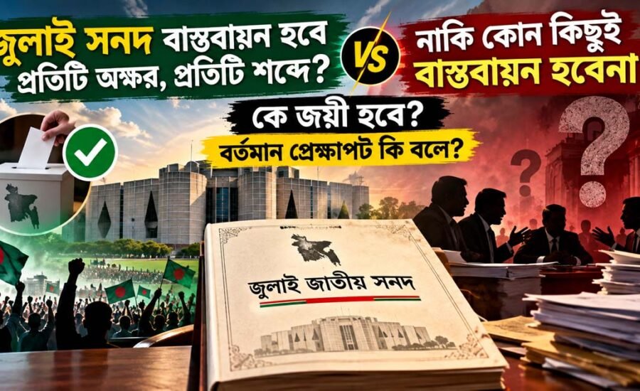 জাতীয় জুলাই সনদ বাস্তবায়ন না পুড়নো বন্দোবস্ত